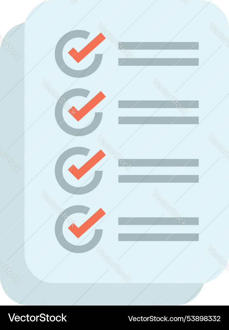 Checklist with check marks showing completion Vector Image