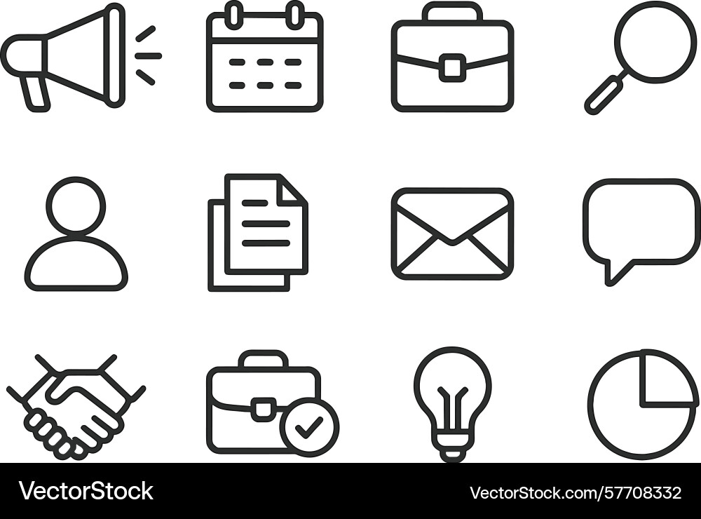 Collection of icons representing various Vector Image