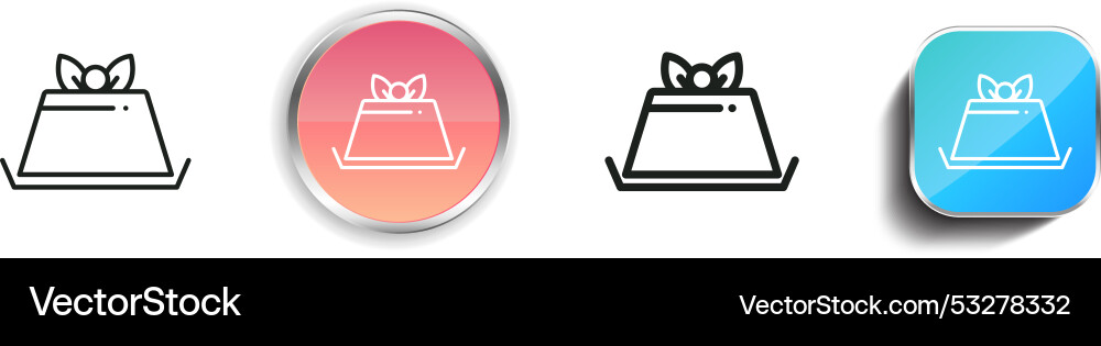 Creme caramel icon thin linear regular and button Creme caramel icon thin linear regular and button vector image