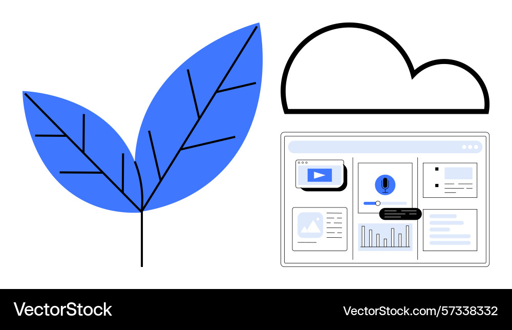 Digital dashboard with cloud integration Digital dashboard with cloud integration vector image