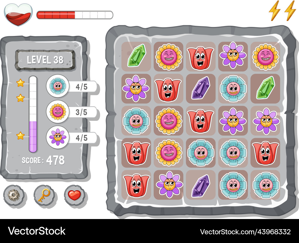 Game element template design set vector image