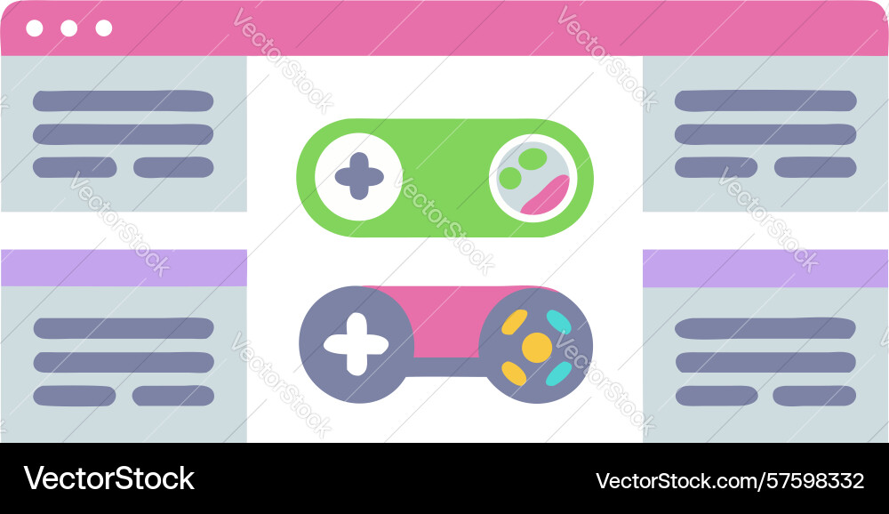 Icon set website development interface design vector image