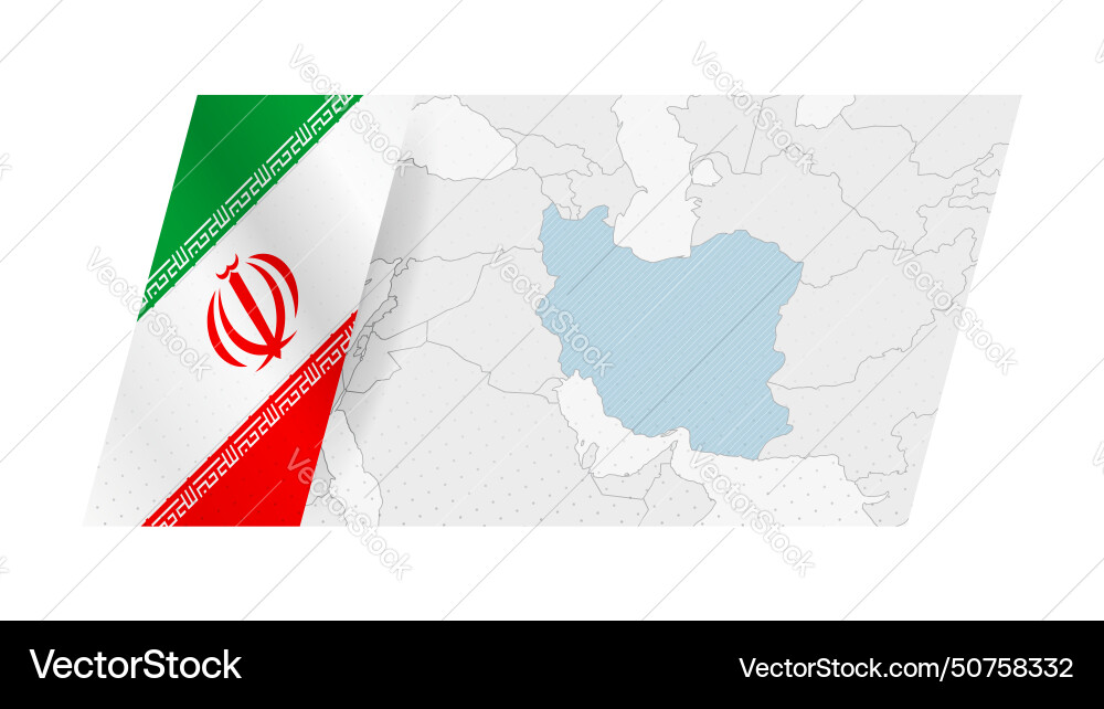 Iran map in modern style with flag vector image