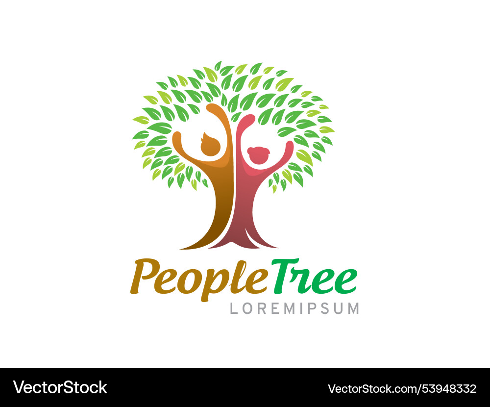 People tree logo symbol or icon template Vector Image