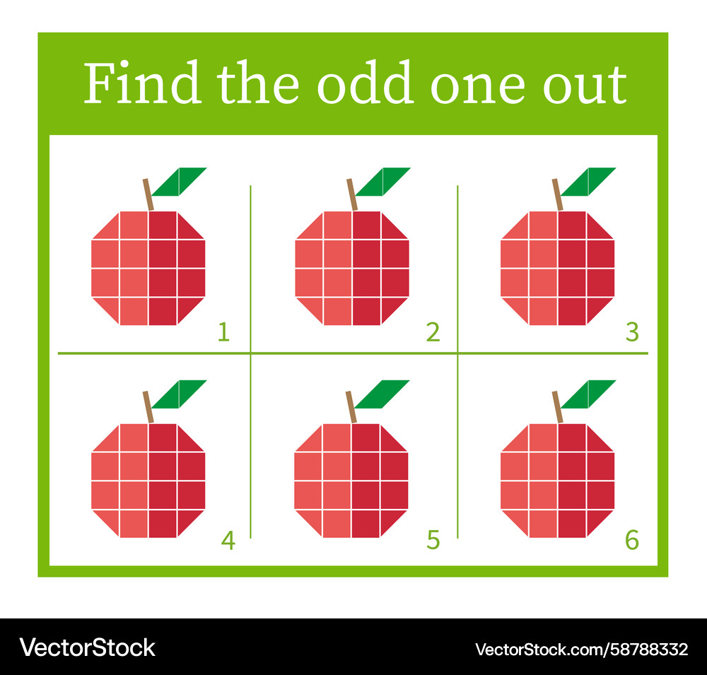 Puzzle game for children attention task Vector Image