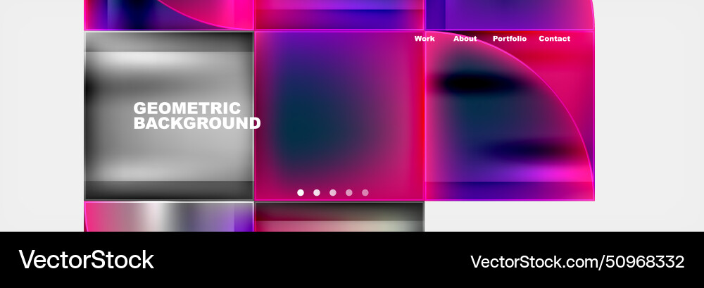 Round triangles and squares web site page template Round triangles and squares web site page template vector image