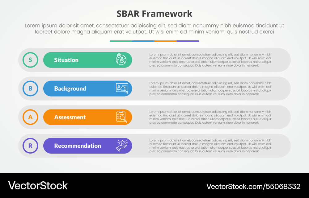 Sbar tool framework infographic concept for slide Vector Image