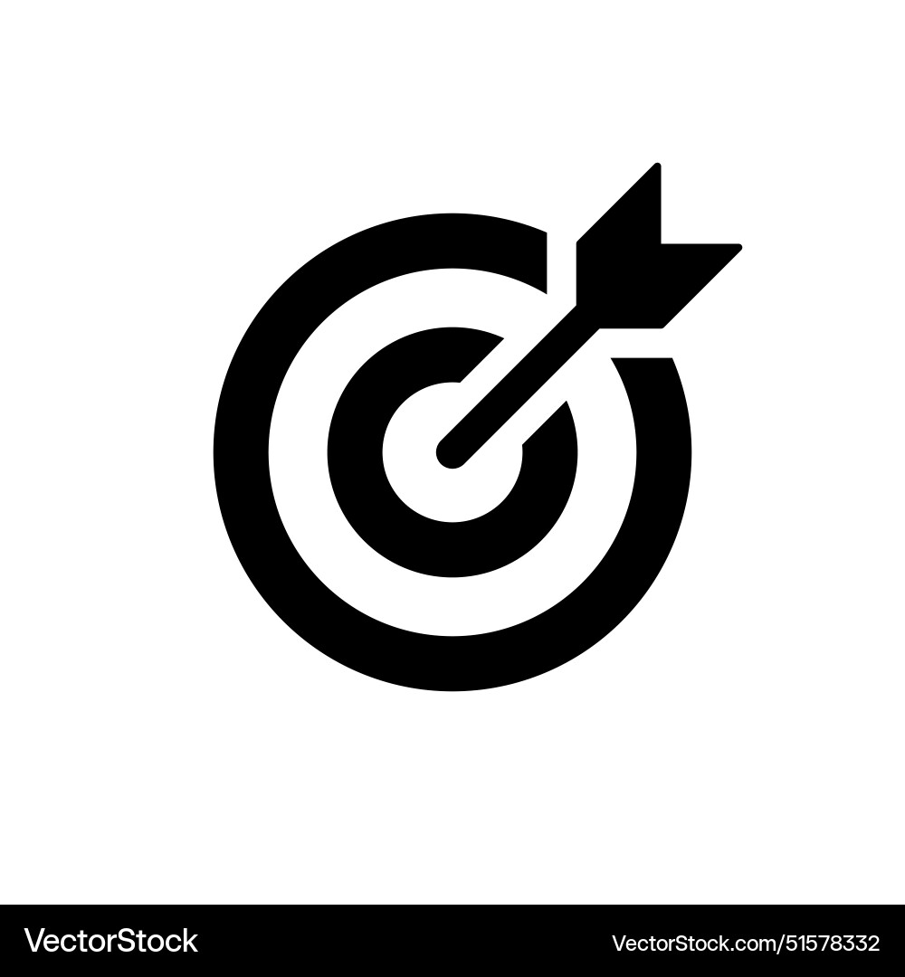Target icon symbol with arrow isolated Target icon symbol with arrow isolated vector image