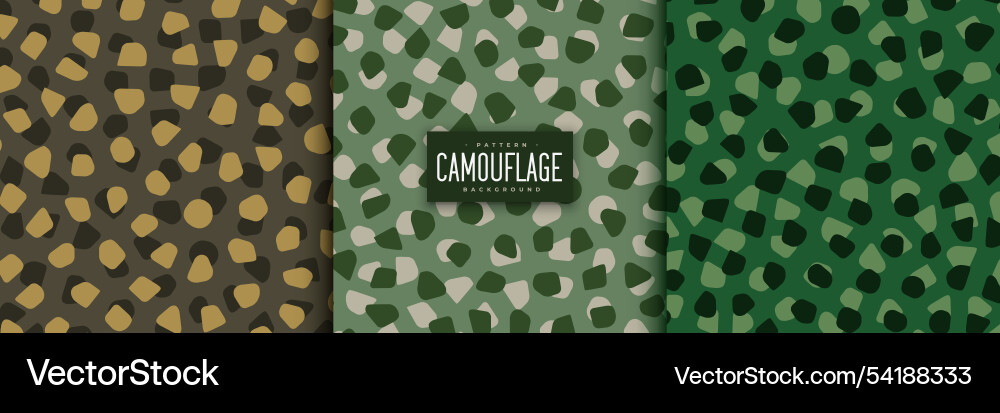 Abstract camouflage patterns set in voronoi style vector image