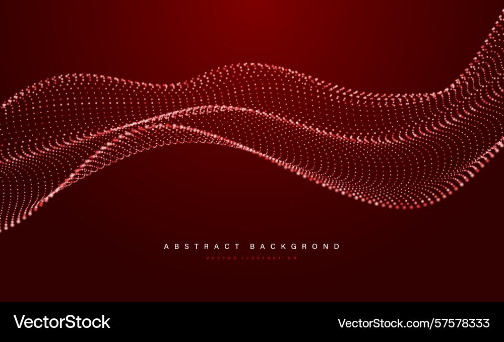 Abstract red mesh particles wave curve overlap Abstract red mesh particles wave curve overlap vector image