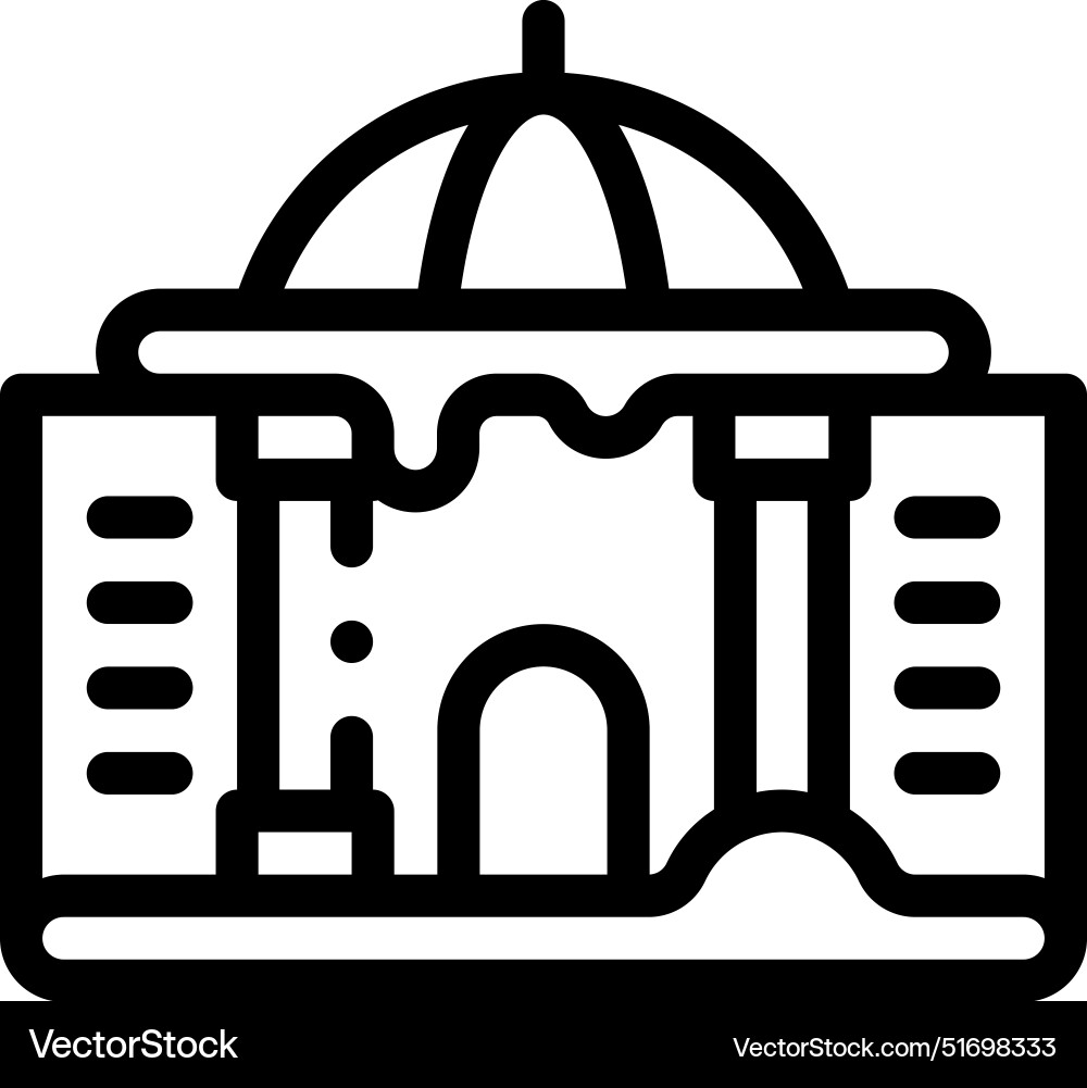 Building icon thin linear style design isolated Vector Image