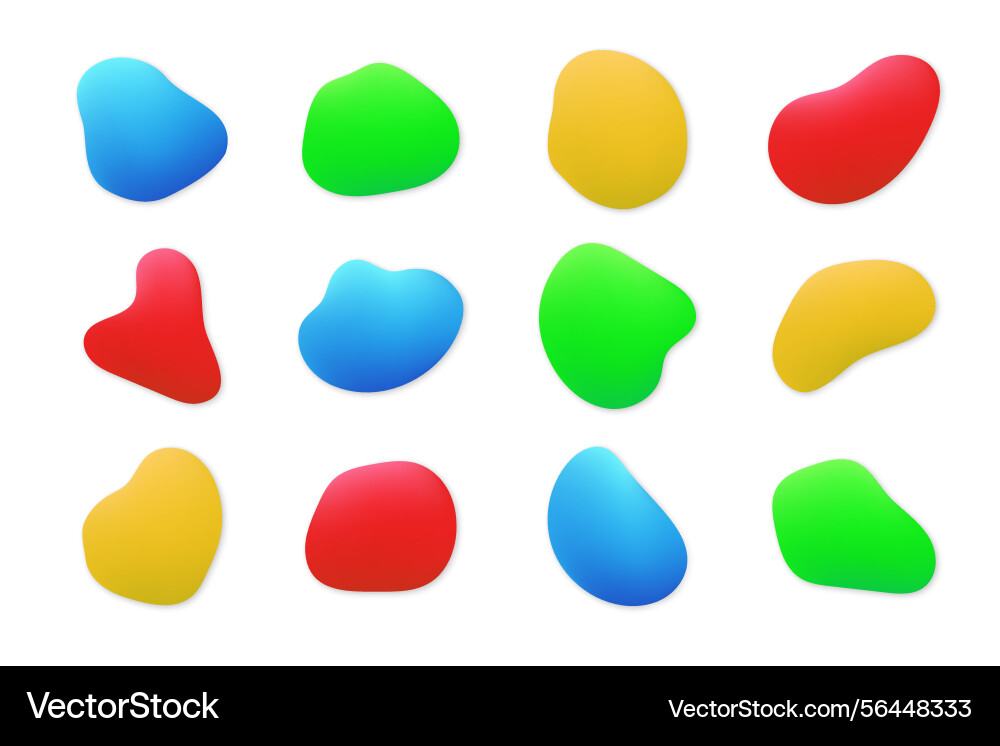 Colorful gradient blob shapes in abstract pattern vector image