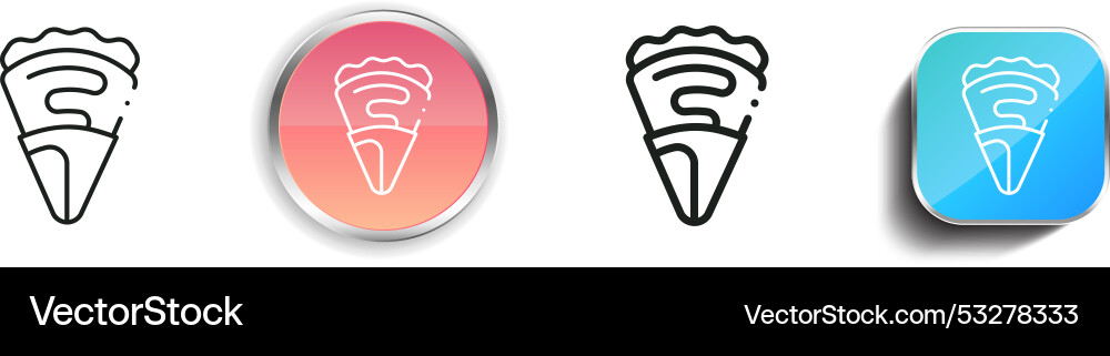Crepe icon thin linear regular and button style vector image
