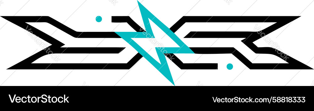Dynamic abstract x-shaped design element Vector Image