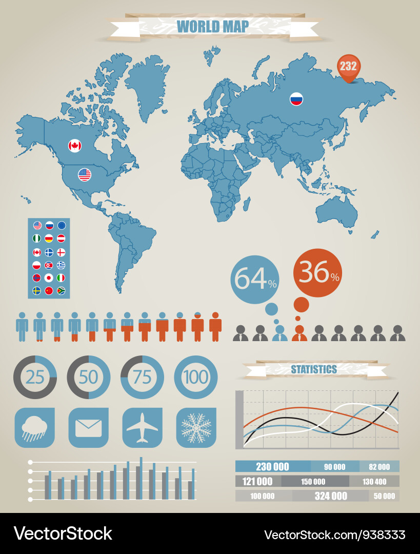 Global Charts and Maps vector image