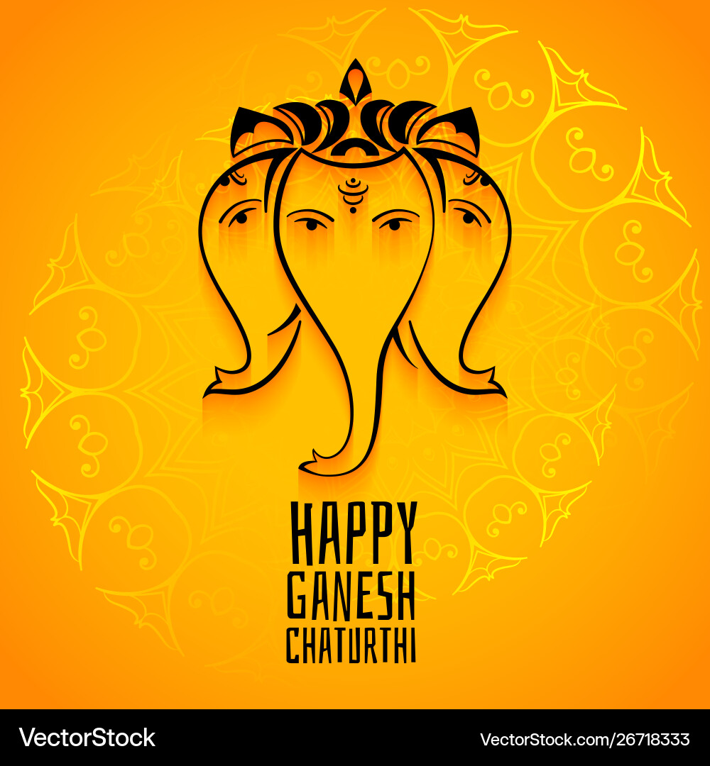 Happy Ganesh Chaturthi Greeting vector image