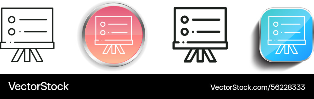 Meeting icon thin linear regular and button style vector image
