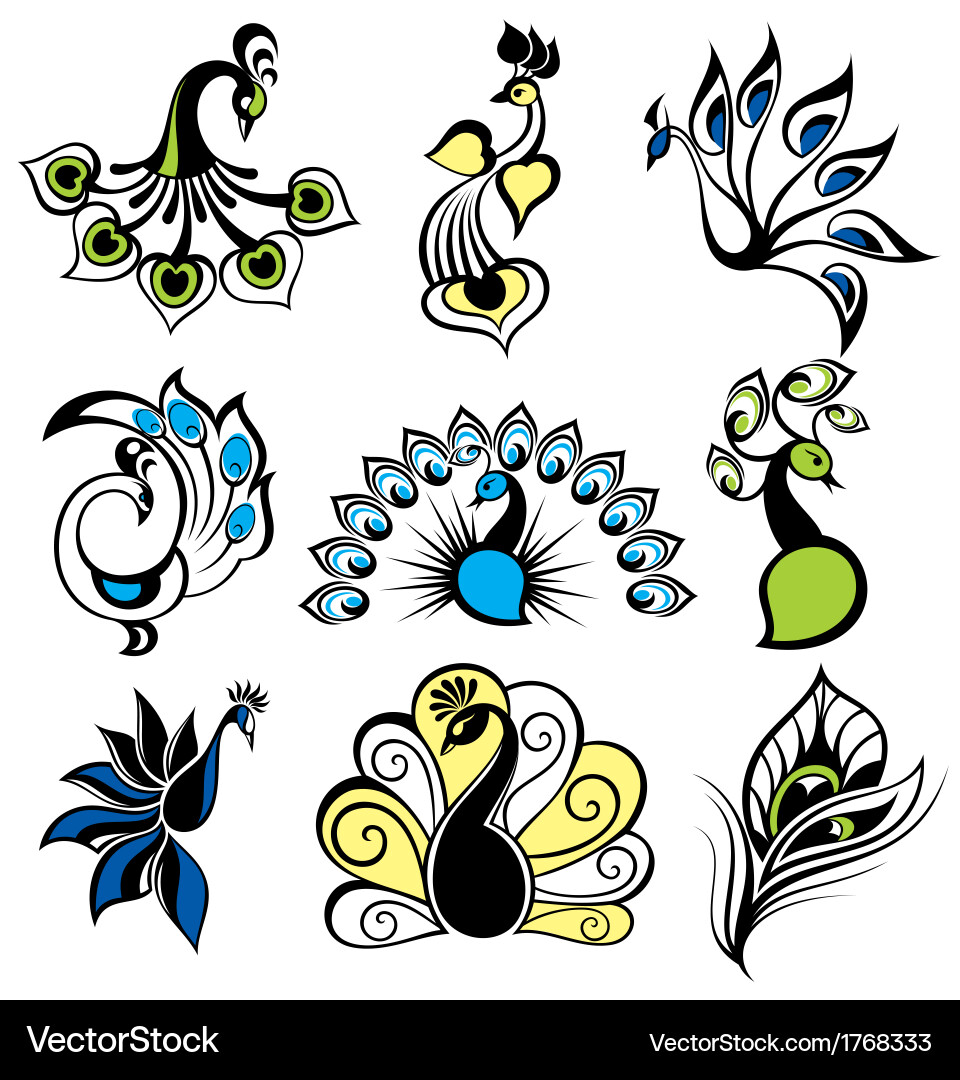 Peacock birds Royalty Free Vector Image - VectorStock