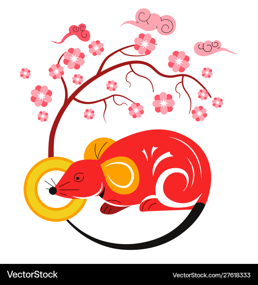 Rat zodiac symbol chinese new year 2020 Rat zodiac symbol chinese new year 2020 vector image