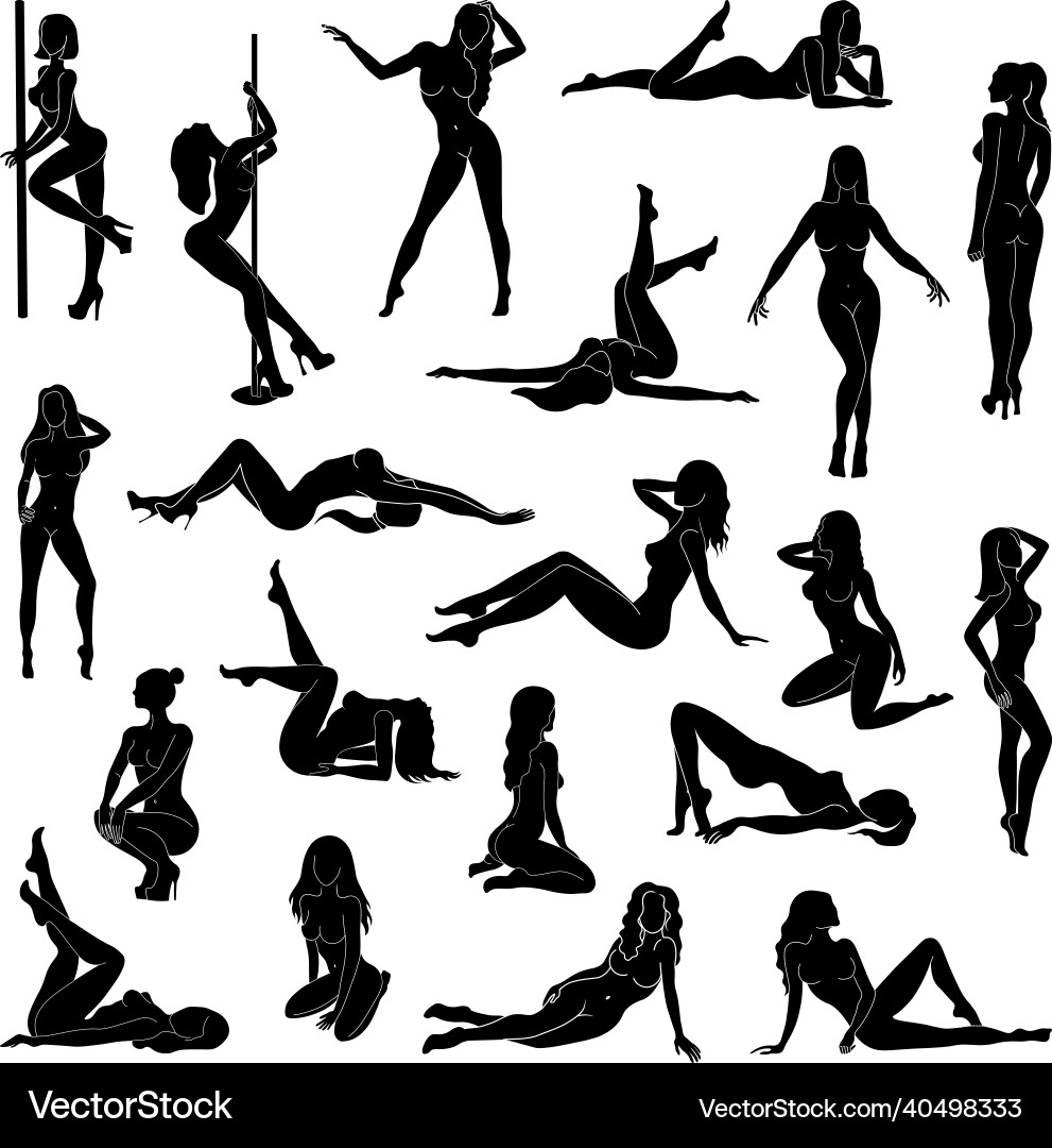 Sexy Female Silhouettes Vector Image