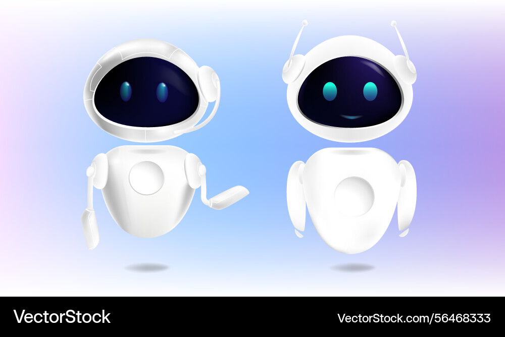 Two ai robots virtual assistants and chatbots Vector Image