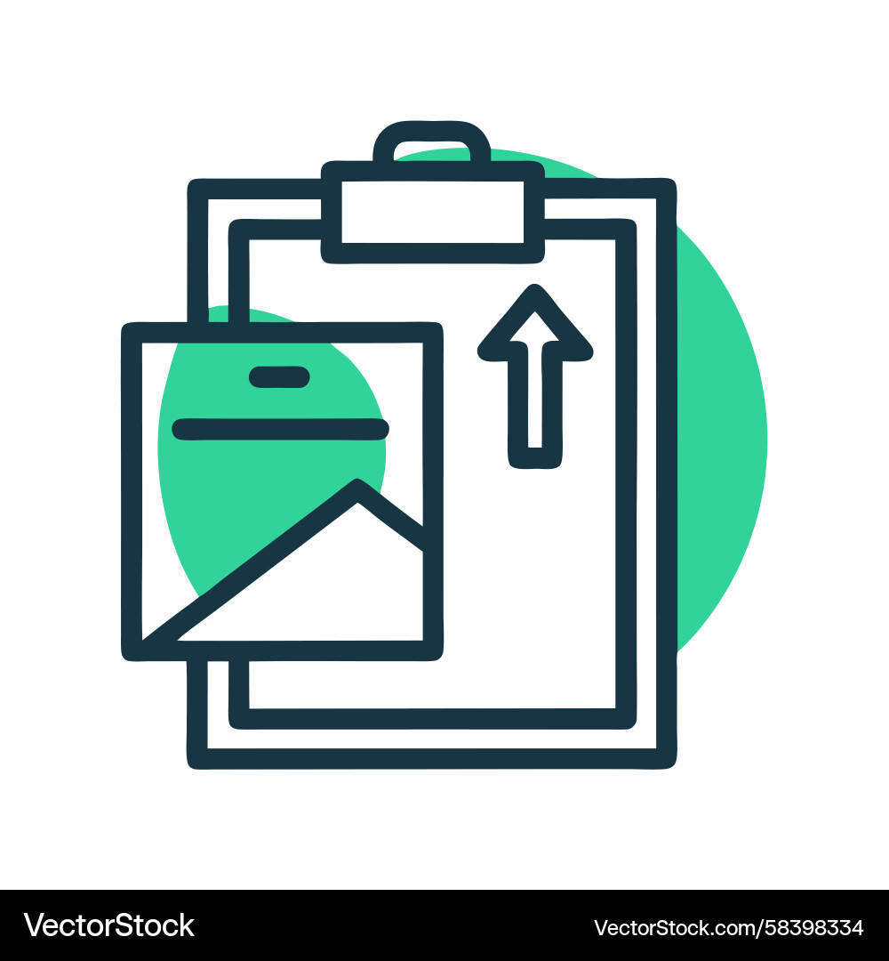 Clipboard with Upload Arrow Vector Image