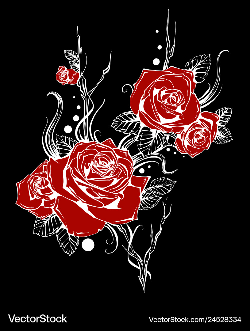Elegant Red Rose Bouquet Vector Image