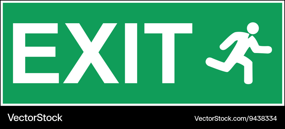 Emergency Exit Sign Royalty Free Vector Image VectorStock