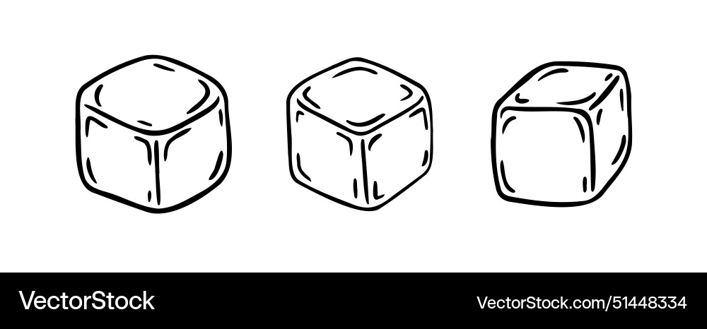 Ice cube doodle icon single isolated sign icy cube