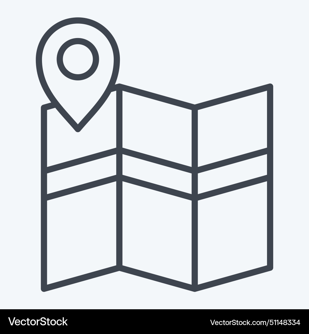 Icon map search related to navigation symbol line Icon map search related to navigation symbol line vector image