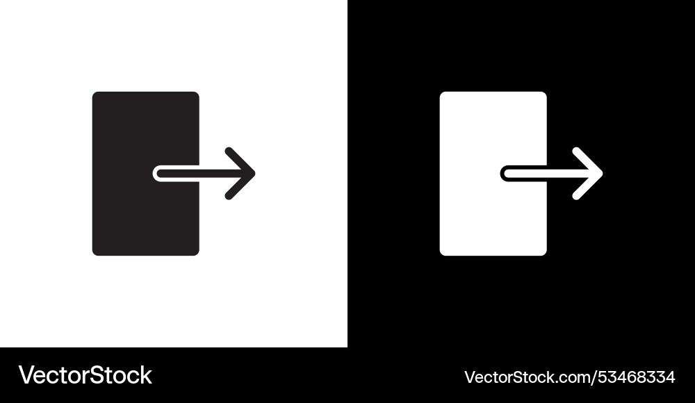 Logout exit icon linear logo isolated vector image
