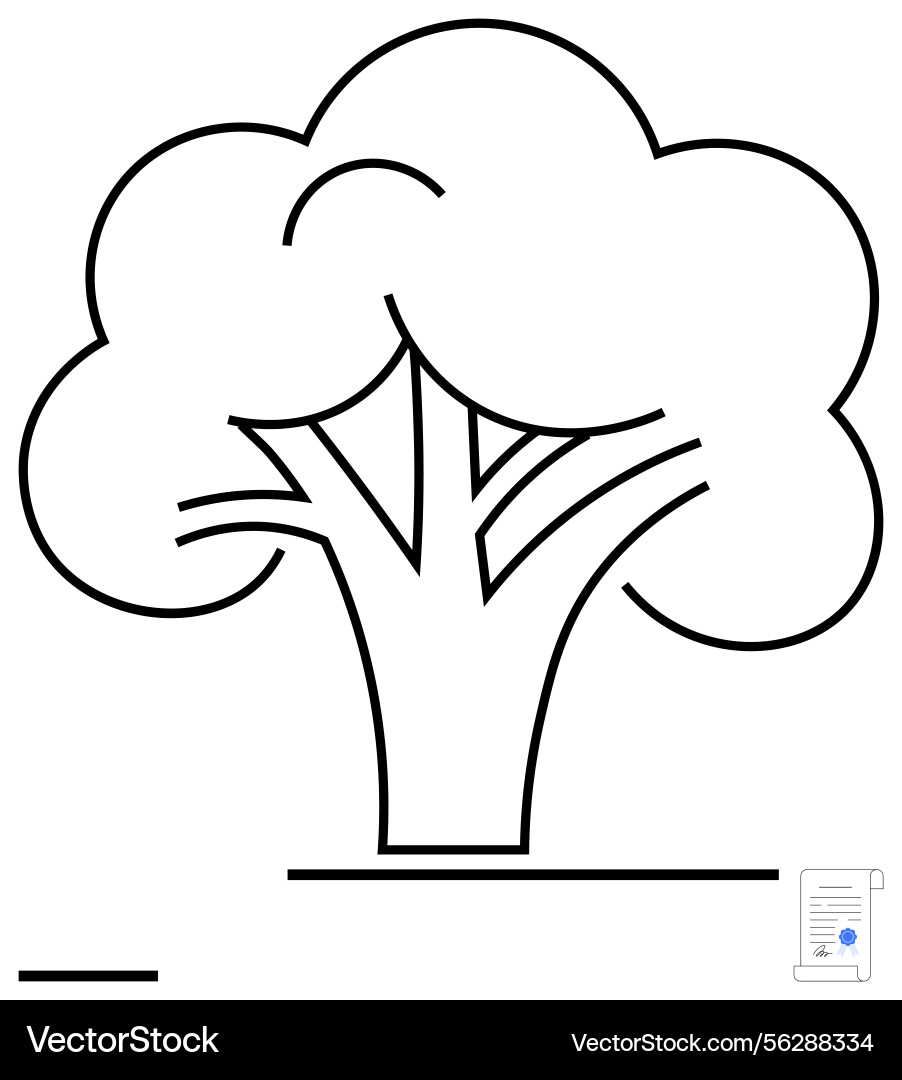Minimalist tree design with document element Minimalist tree design with document element vector image