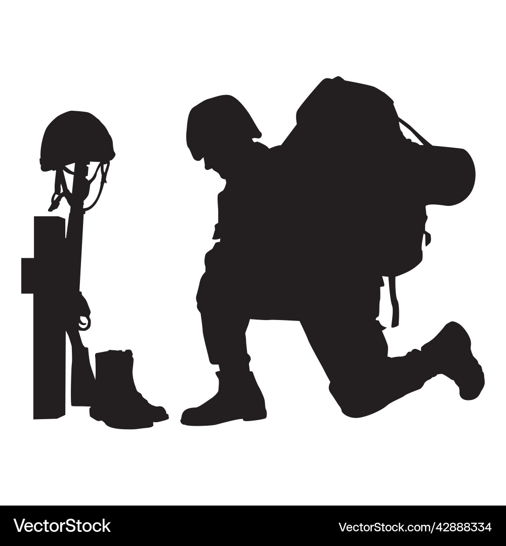 Soldier Silhouette - Salute Vector Image