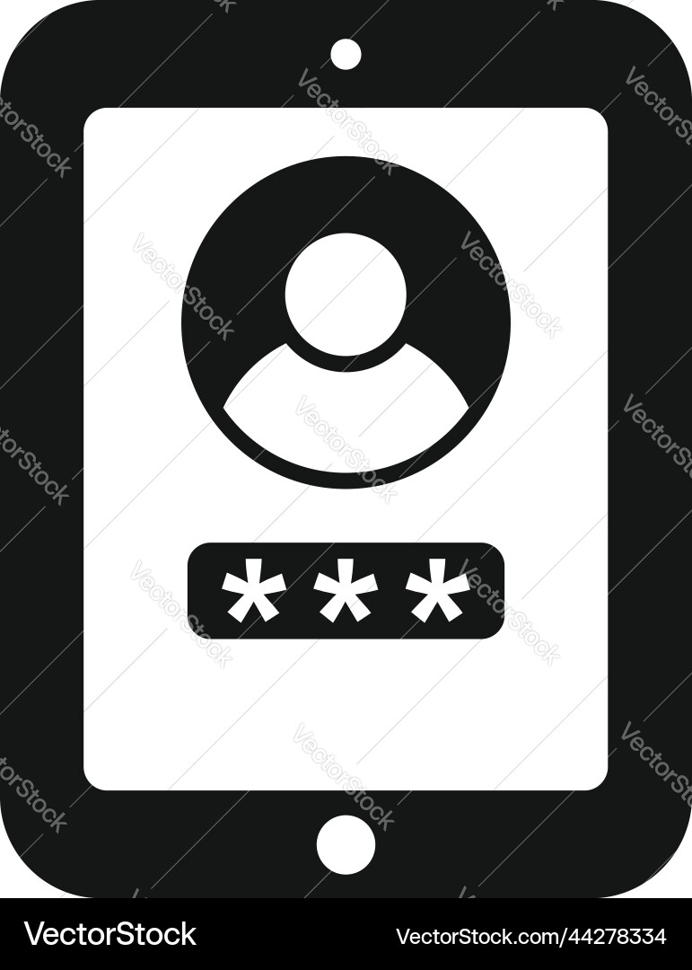 Tablet password icon simple data privacy Vector Image
