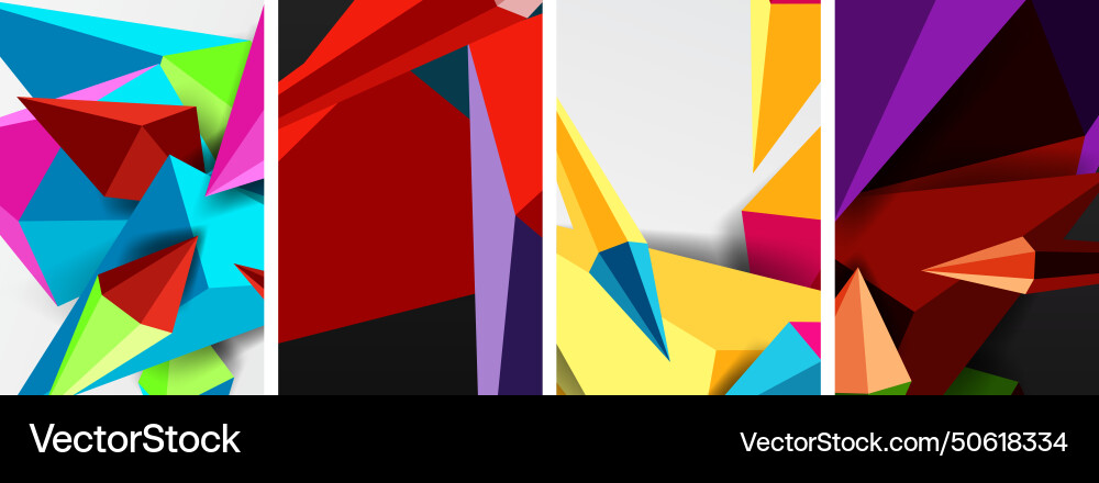 Triangle abstract concepts poster set Vector Image