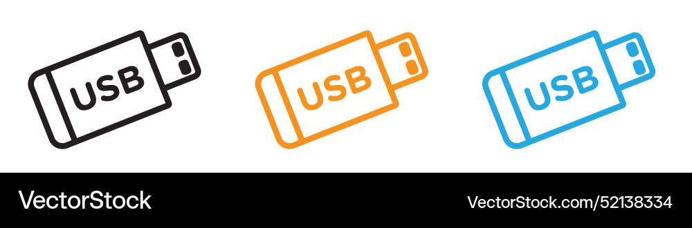 Usb logo set collection for web app ui Usb logo set collection for web app ui vector image