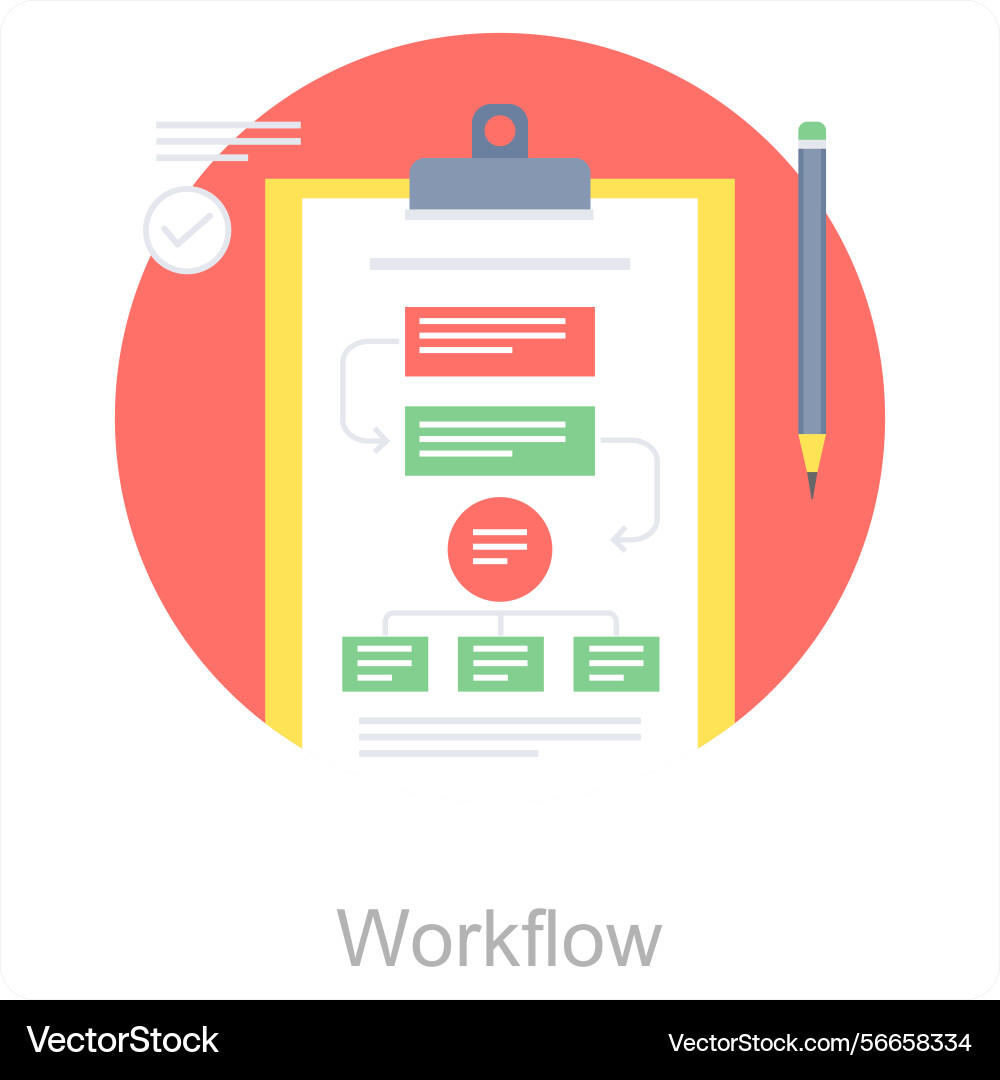 Work flow and hierarchy icon concept Vector Image