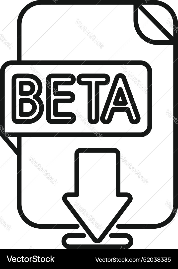 Beta software downloading with down arrow symbol Beta software downloading with down arrow symbol Vector Image