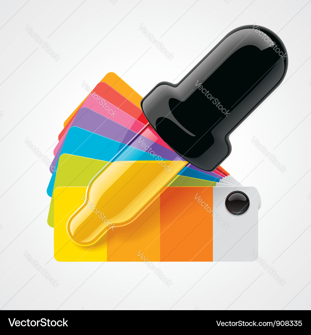 Color Palette & Dropper Icon Vector Image