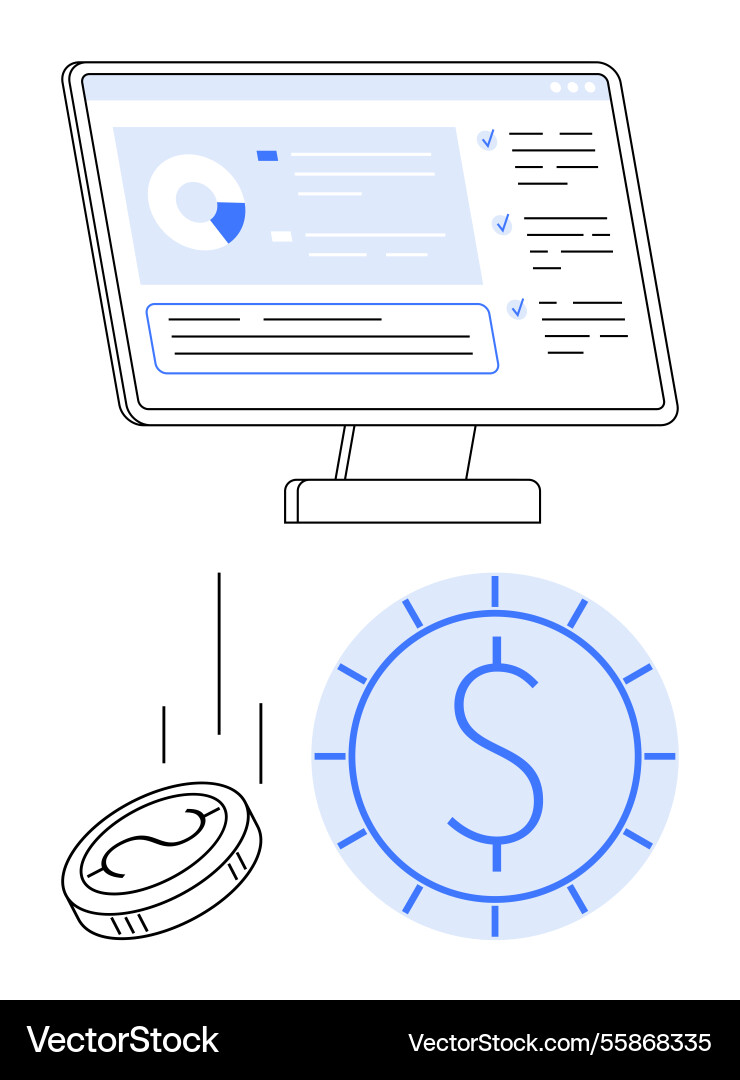 Digital financial management with analytics Vector Image