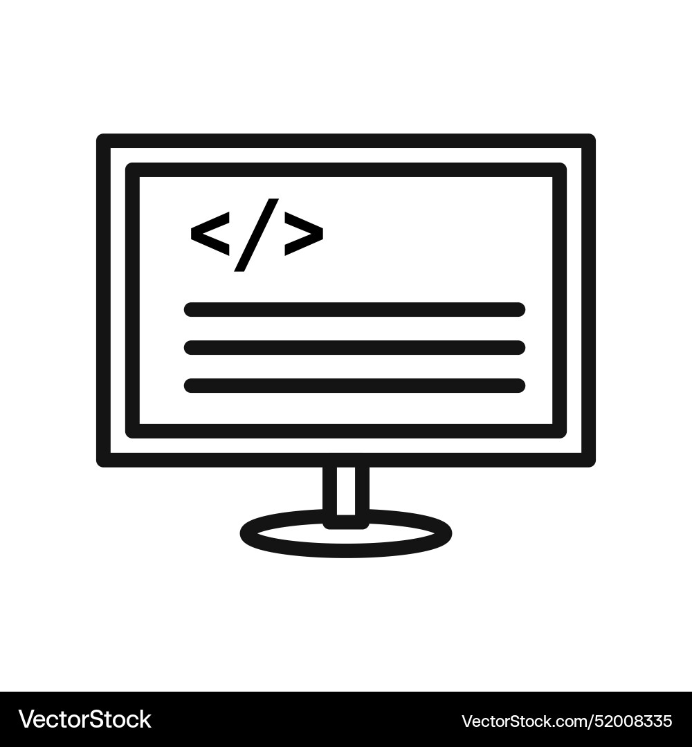 Display code icon for web development courses Display code icon for web development courses vector image