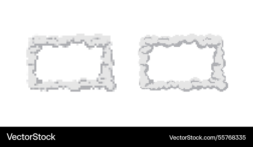Empty textured rectangular frames with intricate vector image