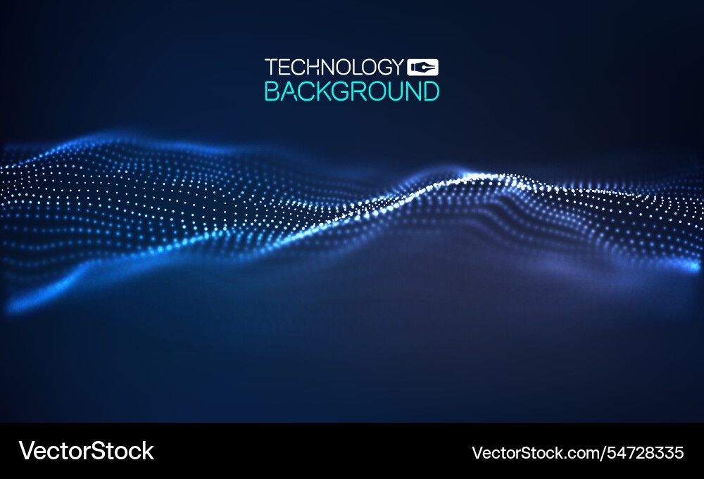 Futuristic technology background with flowing Vector Image
