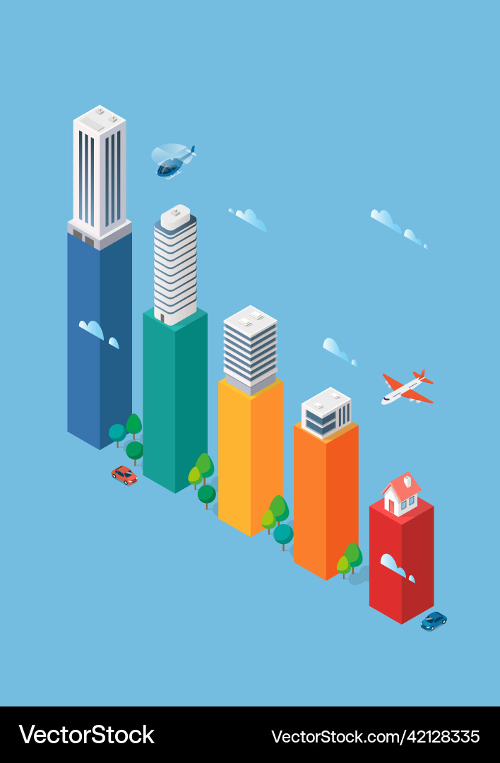 Real Estate Sales Bar Chart Infographic Vector Image