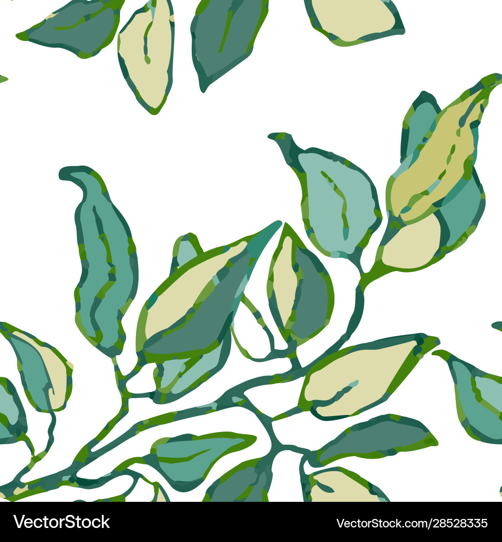 Seamless pattern with leaves Royalty Free Vector Image