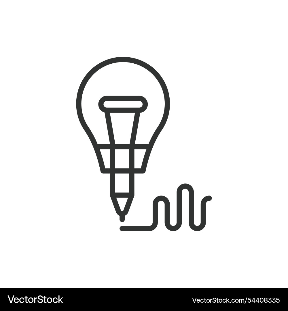 Written text idea icon in line design Written text idea icon in line design Vector Image
