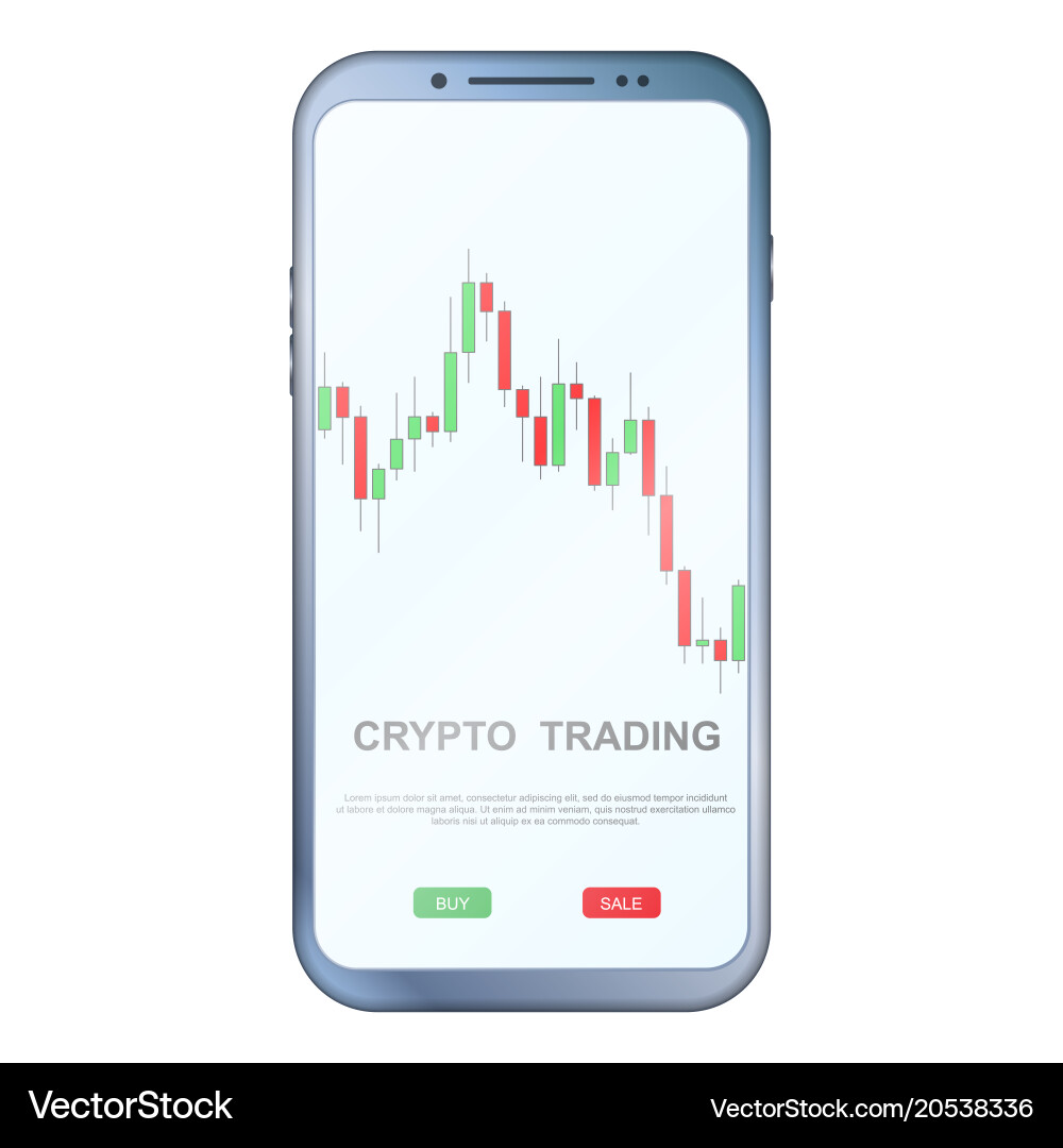 Crypto trading colorful phone – Royalty-Free Vector | VectorStock