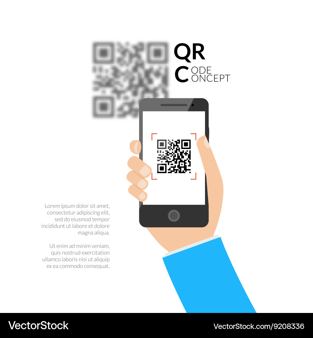 Mobile QR Code Scanning Royalty Free Vector Image