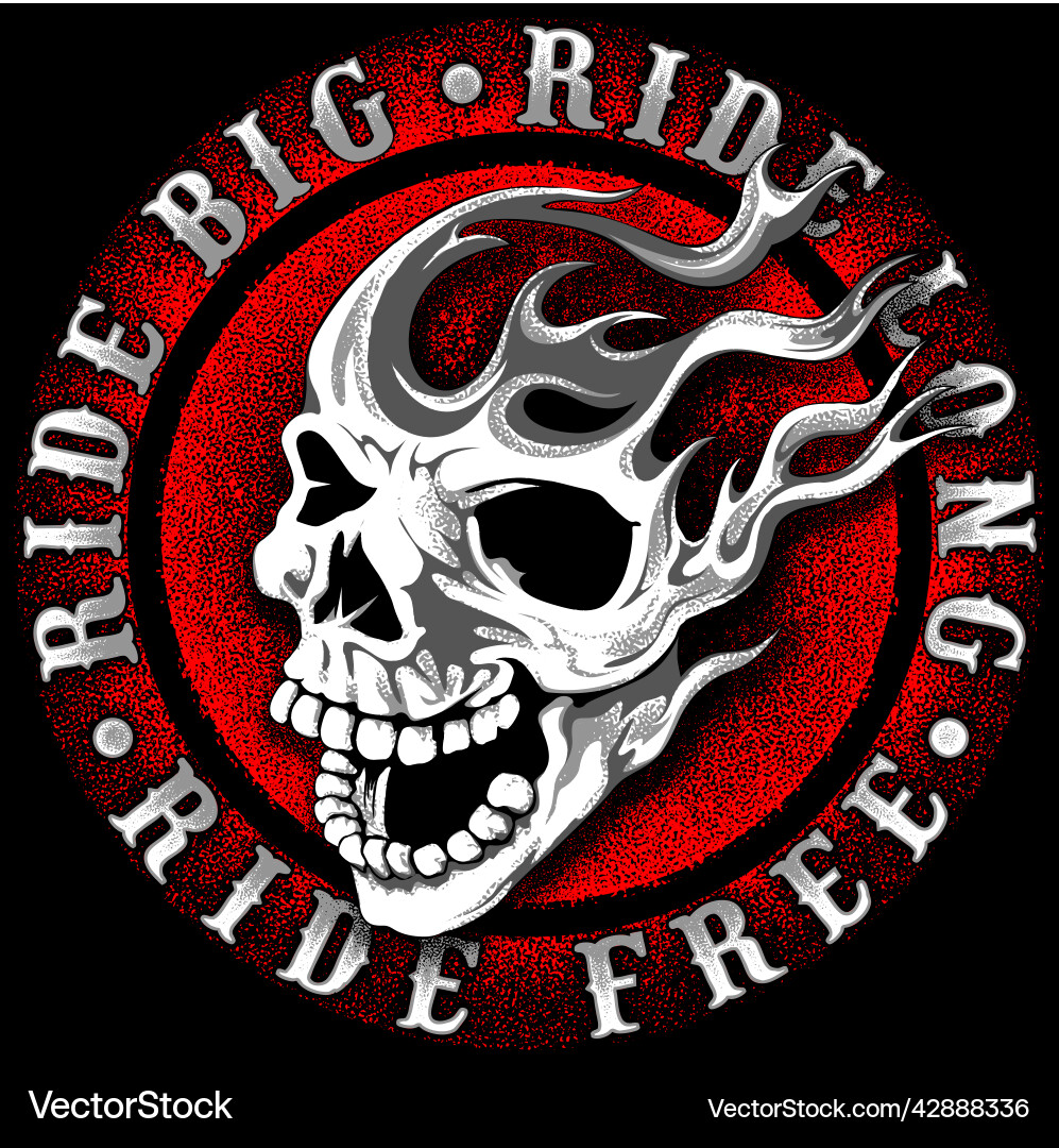 Ride Free Skull T-Shirt Vector Image