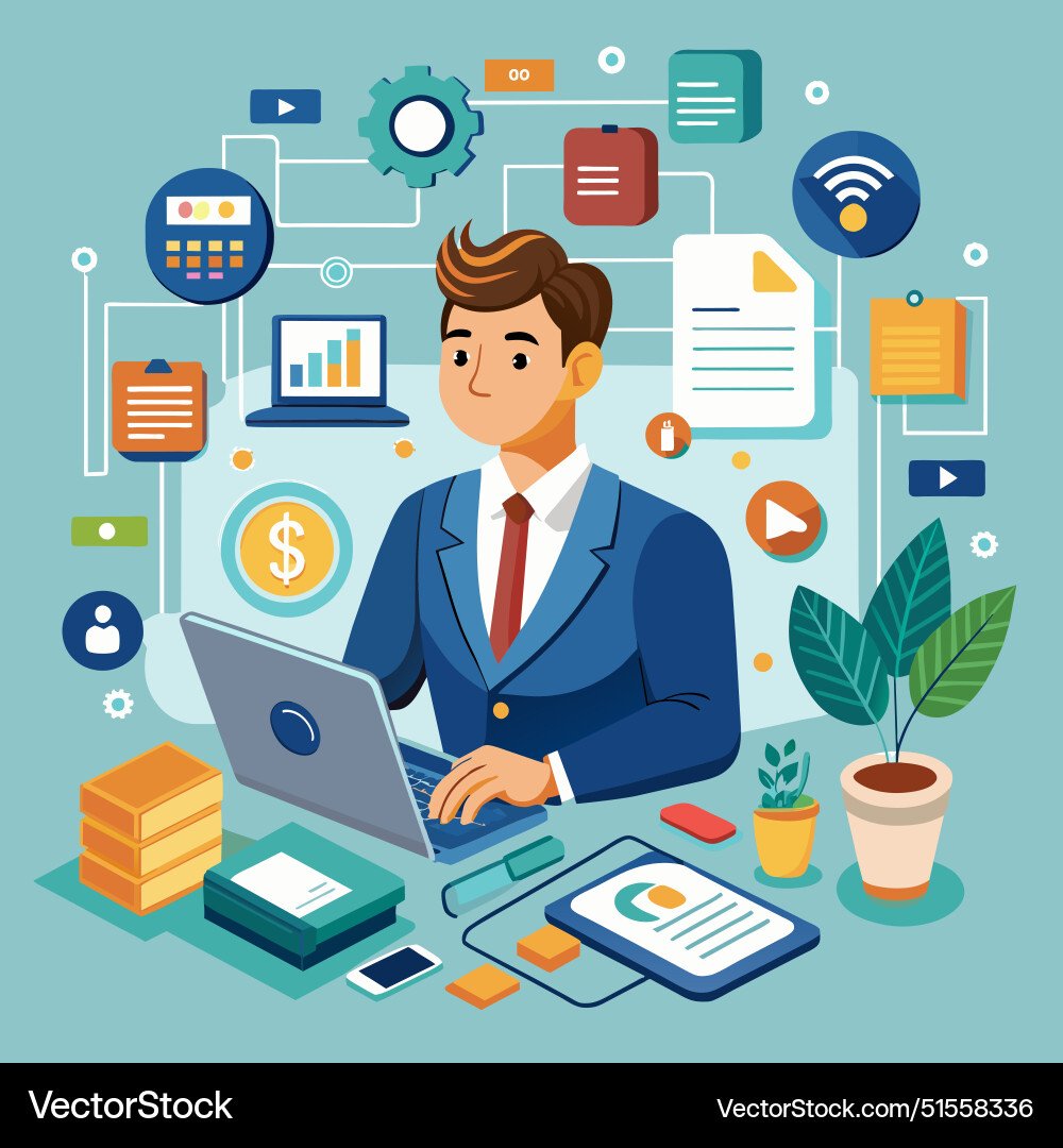 Self service software or application to help user Self service software or application to help user vector image